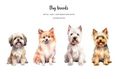 Watercolor 25 dog breeds clipart. Dogs clip art. Dog types Product Image 6