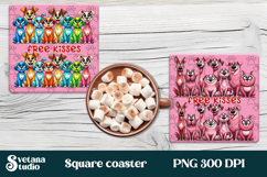 Funny dog square coaster sublimation | Animal round coaster Product Image 1