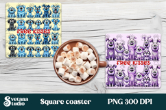 Funny dog square coaster sublimation | Animal round coaster Product Image 1
