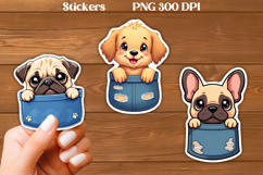 Cute dog in pocket sticker printable | Animal stickers PNG Product Image 1