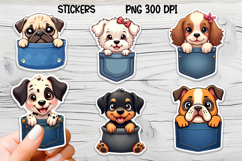 Cute dog in pocket sticker printable | Animal stickers PNG Product Image 1