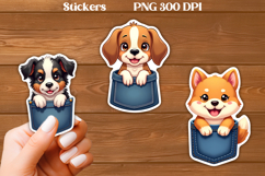 Cute dog in pocket sticker printable | Animal stickers PNG Product Image 1