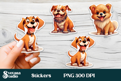 Funny dog stickers printable PNG | Animal sticker PNG design Product Image 1