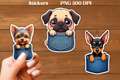 Cute dog in pocket sticker printable | Animal stickers PNG Product Image 1