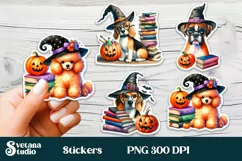 Halloween stickers | Printable dog book stickers Product Image 1