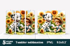 Dalmatian dog tumbler sublimation | Dog kids tumbler wrap Product Image 1