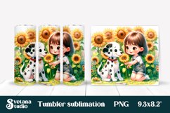 Dalmatian dog tumbler wrap design | Dog girl tumbler wrap Product Image 1
