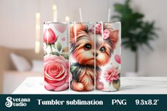 Funny bulldog dog flower tumbler bundle sublimation Product Image 3
