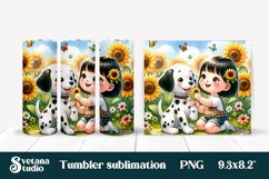 Dalmatian dog tumbler design | Dog girl tumbler wrap Product Image 1