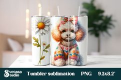 Funny bulldog dog flower tumbler bundle sublimation Product Image 5