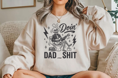 Doin' Dad Shit SVG, Funny Skeleton Guitarist PNG Product Image 4