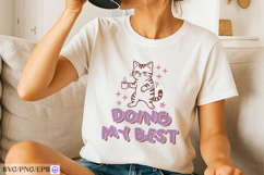 Funny Cat Hand-Drawn SVG PNG Sublimation Design Product Image 2