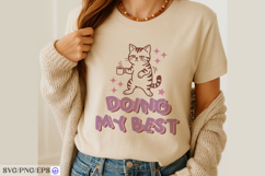 Funny Cat Hand-Drawn SVG PNG Sublimation Design Product Image 3