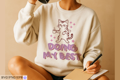 Funny Cat Hand-Drawn SVG PNG Sublimation Design Product Image 4