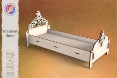 Laser Cut Doll Bed SVG , Doll Furniture Template Product Image 2
