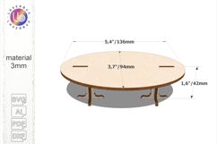 Oval Coffee Table SVG Dollhouse Furniture Laser Cut File Product Image 3