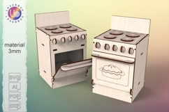 Dollhouse Gas Stove SVG Miniature Kitchen Appliance Laser Product Image 2