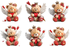 Whimsical Valentine's Day Clipart, Valentine's Day PNG Product Image 1