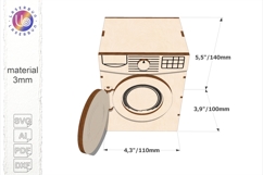 Doll Washing Machine Laser Cut File Toy Laundry Plywood 3mm Product Image 2