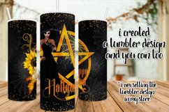 Happy Halloween Pentagram Gothic Doll Face Witch PNG Graphic Product Image 6