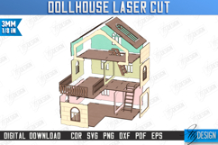 3D Wooden Dollhouse Laser Cut Design, Bedroom Furniture SVG Product Image 6