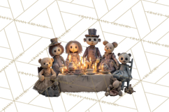 Haunted Dollhouse Clipart, Creepy Dolls, Spooky Tea Party Product Image 2