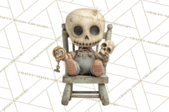 Haunted Dollhouse Clipart, Creepy Dolls, Spooky Tea Party Product Image 4