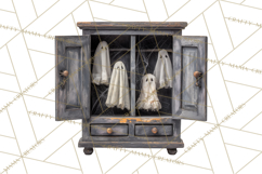 Haunted Dollhouse Clipart, Creepy Dolls, Spooky Tea Party Product Image 3