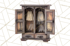Haunted Dollhouse Clipart, Creepy Dolls, Spooky Tea Party Product Image 4