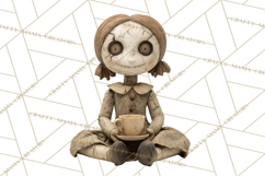 Haunted Dollhouse Clipart, Creepy Dolls, Spooky Tea Party Product Image 4