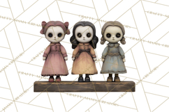 Haunted Dollhouse Clipart, Creepy Dolls, Spooky Tea Party Product Image 3