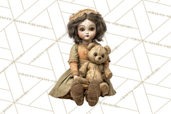 Haunted Dollhouse Clipart, Creepy Dolls, Spooky Tea Party Product Image 2