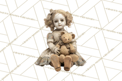 Haunted Dollhouse Clipart, Creepy Dolls, Spooky Tea Party Product Image 3