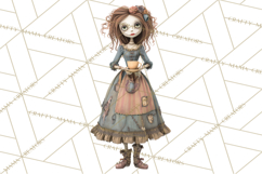 Haunted Dollhouse Clipart, Creepy Dolls, Spooky Tea Party Product Image 4