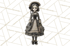 Haunted Dollhouse Clipart, Creepy Dolls, Spooky Tea Party Product Image 3