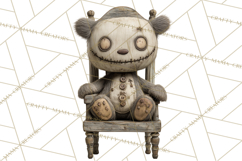 Haunted Dollhouse Clipart, Creepy Dolls, Spooky Tea Party Product Image 4