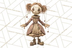 Haunted Dollhouse Clipart, Creepy Dolls, Spooky Tea Party Product Image 5