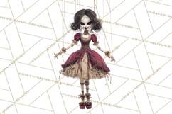 Haunted Dollhouse Clipart, Creepy Dolls, Spooky Tea Party Product Image 2