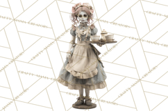 Haunted Dollhouse Clipart, Creepy Dolls, Spooky Tea Party Product Image 4