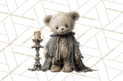 Haunted Dollhouse Clipart, Creepy Dolls, Spooky Tea Party Product Image 2