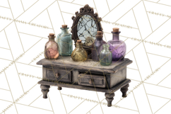 Haunted Dollhouse Clipart, Creepy Dolls, Spooky Tea Party Product Image 5