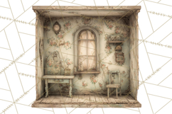 Haunted Dollhouse Clipart, Creepy Dolls, Spooky Tea Party Product Image 2