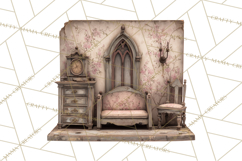 Haunted Dollhouse Clipart, Creepy Dolls, Spooky Tea Party Product Image 3