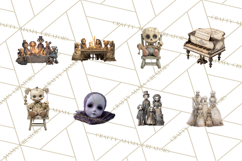 Haunted Dollhouse Clipart, Creepy Dolls, Spooky Tea Party Product Image 3