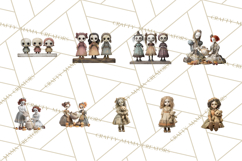 Haunted Dollhouse Clipart, Creepy Dolls, Spooky Tea Party Product Image 6