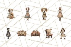 Haunted Dollhouse Clipart, Creepy Dolls, Spooky Tea Party Product Image 7