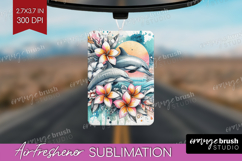 Dolphin Floral Air Freshener PNG Tropical PNG Sublimation Product Image 1