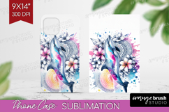 Dolphin Floral Phone Case PNG Tropical Case PNG Sublimation Product Image 1