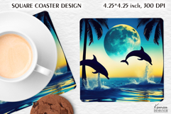 Ocean | Dolphin | Summer Square Coaster Product Image 1