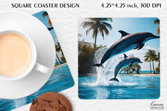 Ocean | Dolphin | Summer Square Coaster Product Image 1